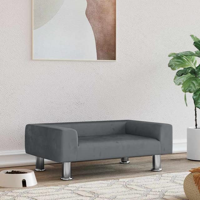 VidaXL Κρεβάτι Σκύλου Σκούρο Γκρι 70 x 45 x 26,5 εκ. Βελούδινο