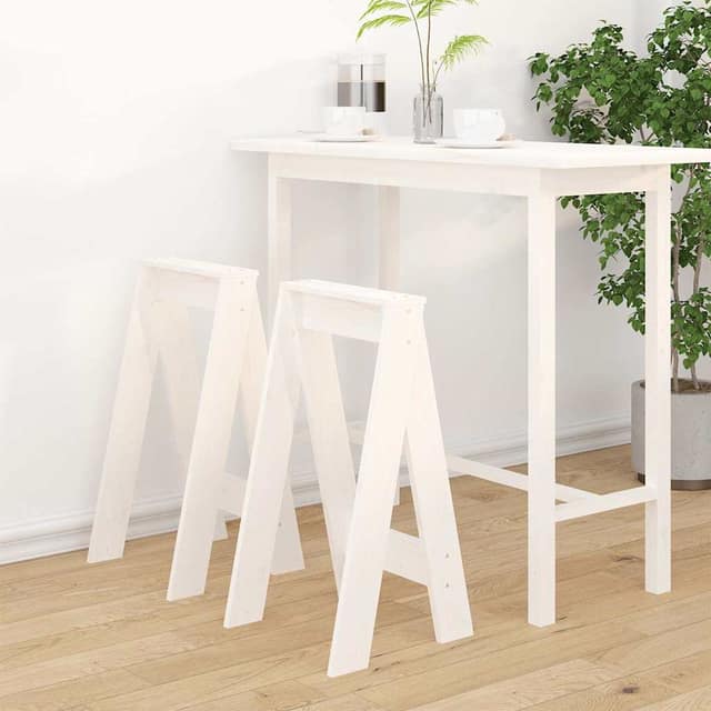 VidaXL Σκαμπό 2 Τεμ. Λευκή 40x40x75 εκ. από Μασίφ Ξύλο Πεύκου