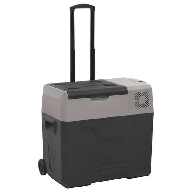 VidaXL Ψυγείο με Ρόδες και Λαβή Μαύρο/Γκρι 40 Λ. από Πολυπροπυλένιο