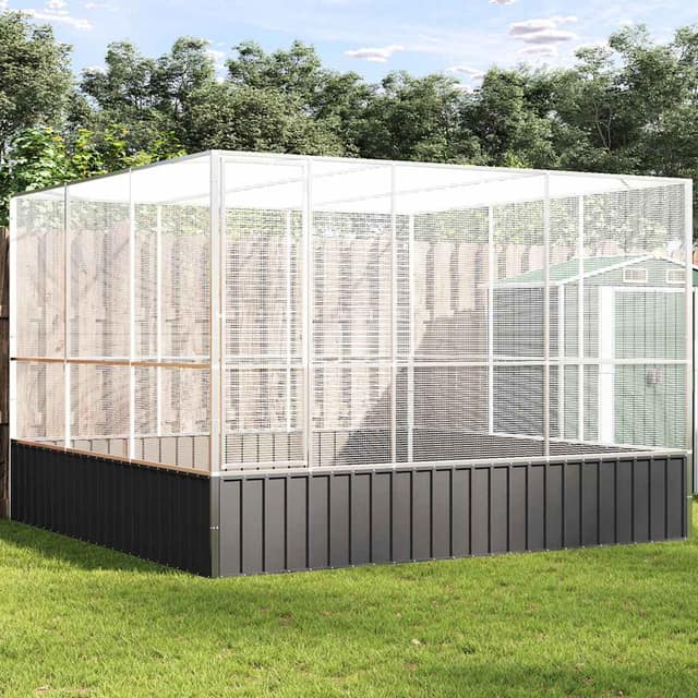 VidaXL Κλουβί Ασημένιο 311x307x212 εκ. Ατσάλινο