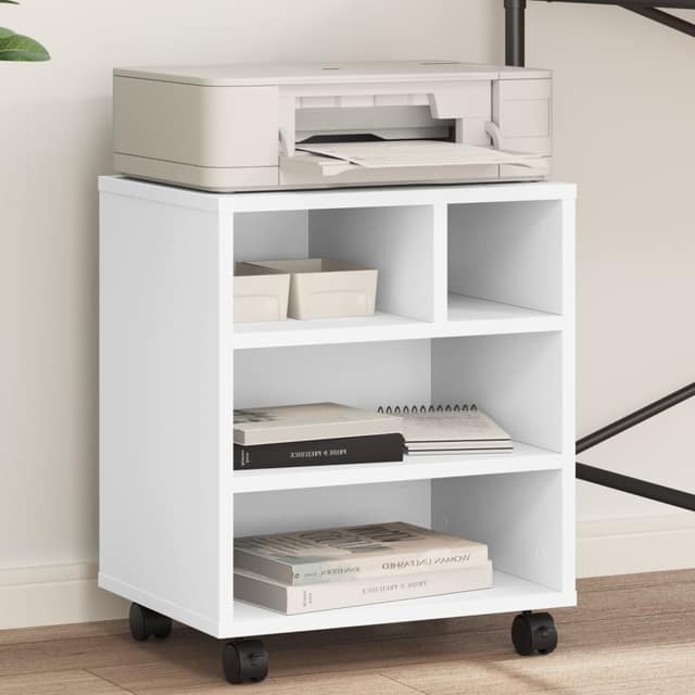VidaXL Βάση Εκτυπωτή με Ρόδες Λευκή 41x32x48 εκ.