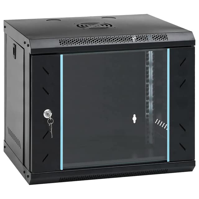 VidaXL Ντουλάπα δικτύου με αποθήκευση Black 530 x 400 x 450 mm Ατσάλι