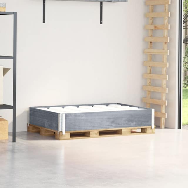 VidaXL Κολάρα Παλέτας Γκρι 120x80 εκ. από Μασίφ Ξύλο Πεύκου
