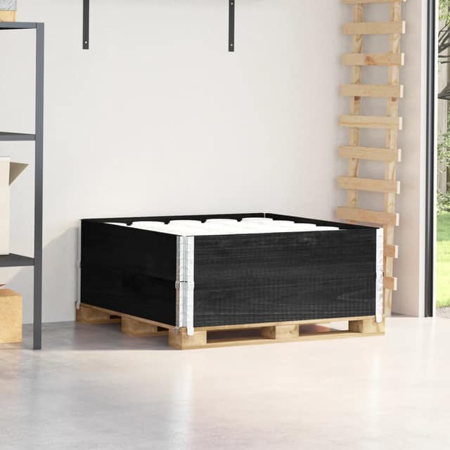 VidaXL Κολάρα Παλέτας 2 τεμ. Μαύρο 100x100 εκ. από Μασίφ Ξύλο Πεύκου