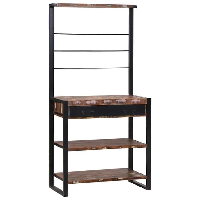 VidaXL Ράφι κουζίνας Πολύχρωμο και Μαύρο 80 x 40 x 160 cm