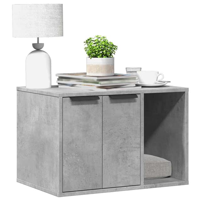 VidaXL Τουαλέτα Γάτας Περίφραξη Γκρι Σκυρ. 60x40x40εκ Επεξεργασμ. Ξύλο