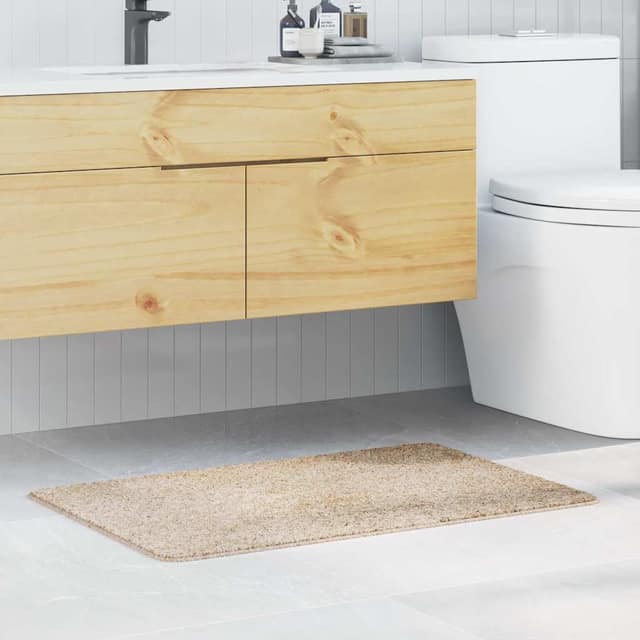 VidaXL Αντιολισθητικό μαξιλάρι μπάνιου Κρεμ 60 x 90 cm PP