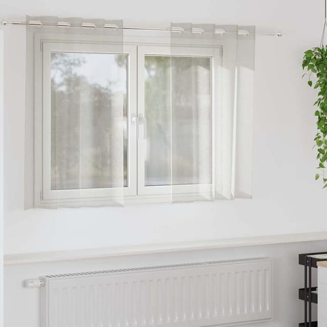 VidaXL Κουρτίνα βυσσινί 2 τμχ. Κρεμ 140 x 140 cm Πολυεστέρας