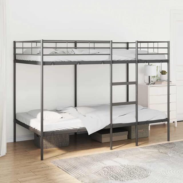 VidaXL Κουκέτα χωρίς στρώμα Μαύρο 107x203 cm Ατσάλι