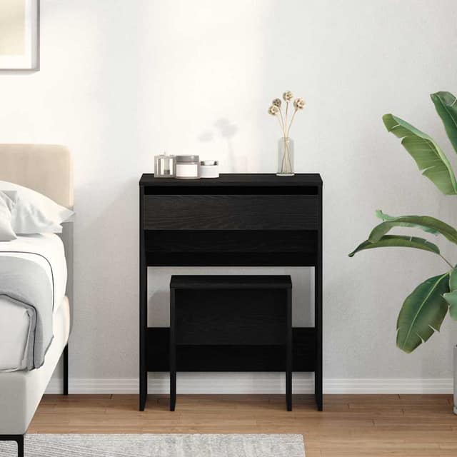 VidaXL Τραπέζι ντυσίματος 2 τμχ. Μαύρη δρυς 60 x 40 x 75 cm