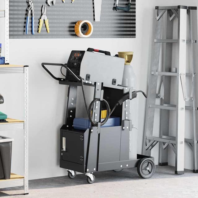 VidaXL Καρότσι συγκόλλησης Μαύρο 91 x 47 x 96 εκ Ατσάλι
