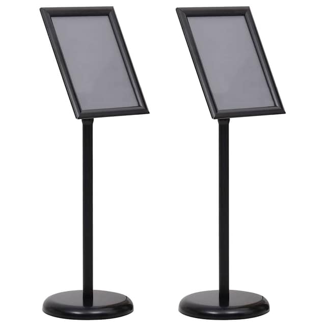VidaXL Βάσεις Αφισών 2 τεμ. 32,7 x 24 x 108 εκ. Αλουμίνιο Μαύρο