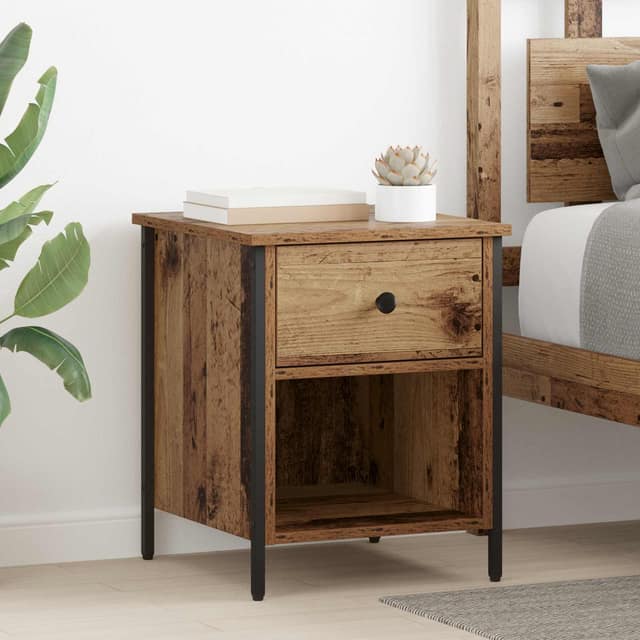 VidaXL Κομοδίνο Παλιό ξύλο 40 x 42 x 50 cm Επεξεργασμένο Ξύλο