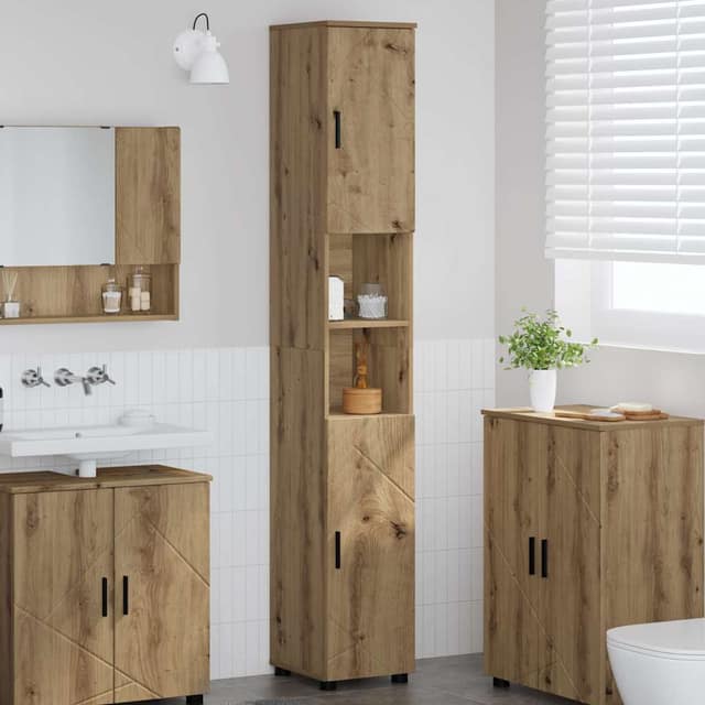 VidaXL Ντουλάπι Μπάνιου με αποθήκευση Artisan Oak 30 x 35 x 192 εκ.