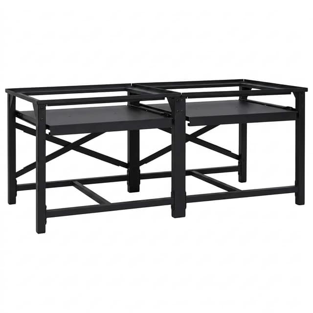 VidaXL Βάση Πλυντηρίου Ρούχων 2 τεμ. Μαύρο 120 x 56 x 52 εκ Ατσάλι