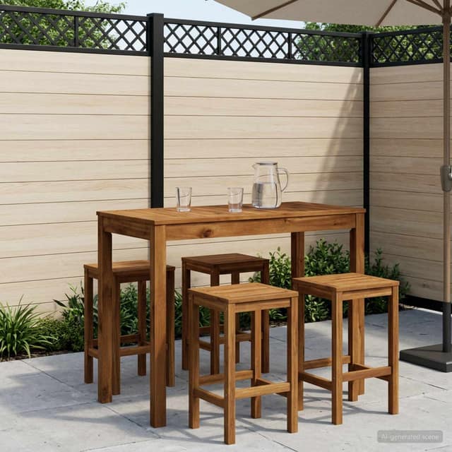VidaXL Τραπέζι μπαρ κήπου LAREN Φυσικό 108,5 x 55 x 105 εκ