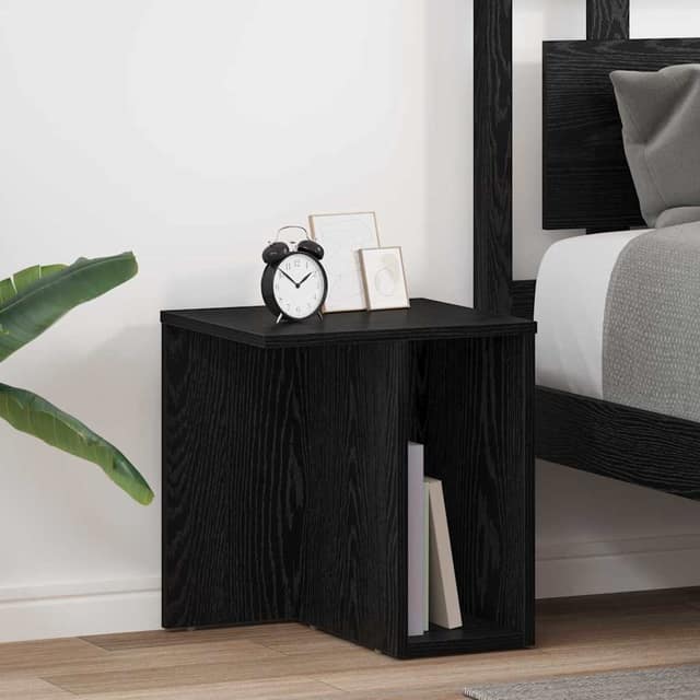 VidaXL End Table 2 τμχ. Μαύρη Οξυά 37 x 32 x 40 εκ Επεξεργασμένο Ξύλο