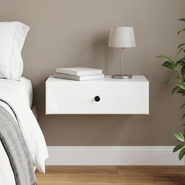 VidaXL Τραπεζάκι Τοίχου Γυαλιστερό Λευκό 59 x 34,5 x 17 εκ.