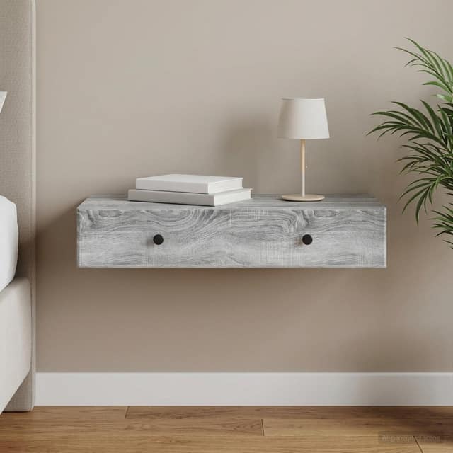 VidaXL Τραπεζάκι Τοίχου Γκρι Sonoma 87,5 x 34,5 x 17 εκ.