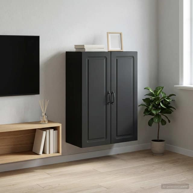 VidaXL Τοίχου Ντουλάπα 66 x 34,5 x 90 εκ Επεξεργασμένο Ξύλο Μαύρο