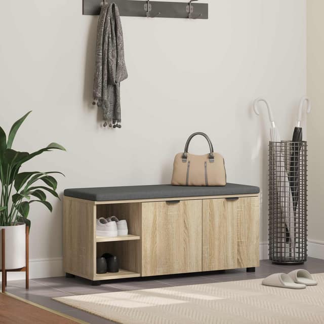 VidaXL Παγκάκι Χαλωρίου με μαξιλάρι Δρύς Sonoma 100 x 38 x 46 εκ