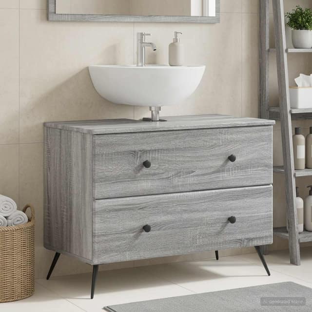 VidaXL Ντουλάπα Νιπτήρα Mπάνιου BREDA Γκρι Sonoma 82 x 41 x 59 εκ