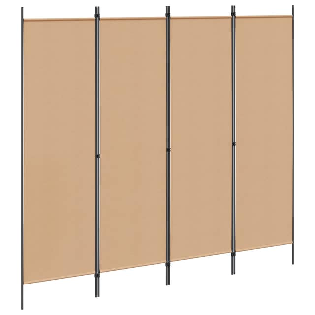 VidaXL 4-Πίνακας Διαχωριστικός Μπεζ 200 x 180 cm Ύφασμα