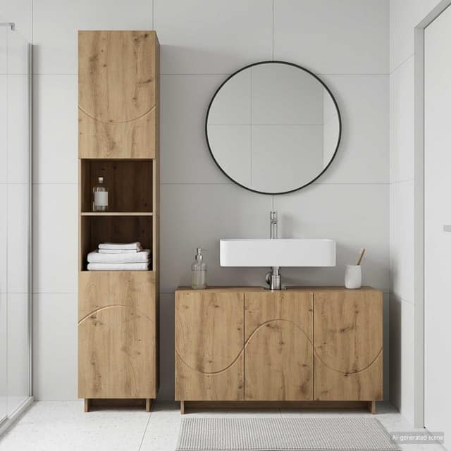 VidaXL Σετ Ντουλαπιών Μπάνιου 2 τμχ. Artisan Δρυς Επεξεργασμένο Ξύλο