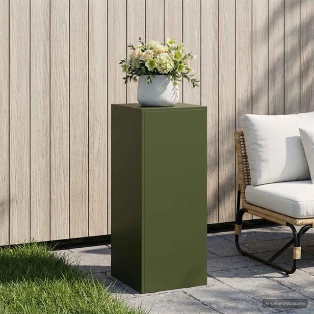 VidaXL Βάση φυτών Λαδί 40 x 40 x 100 cm Ατσάλι Σκληρυθέν στον Αέρα