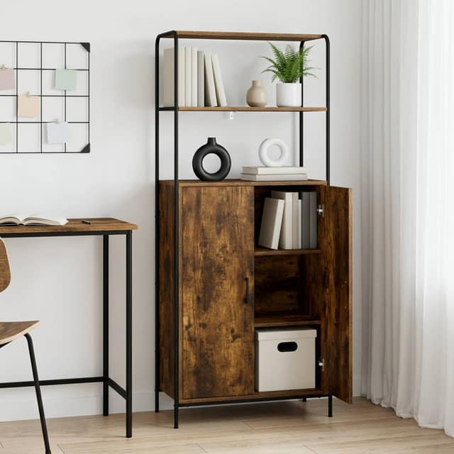 VidaXL Highboard Καπνισμένο Ξύλο Δρυός 40 x 33 x 161 εκ
