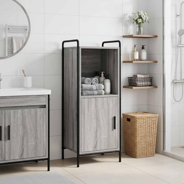 VidaXL Ντουλάπι Μπάνιου Γκρι Sonoma 40 x 36 x 99,5 εκ.