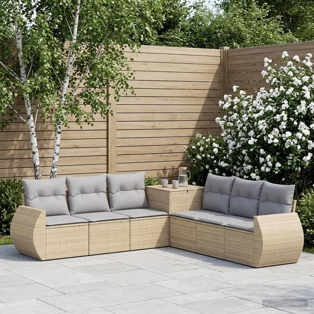 VidaXL Σετ Καναπέ 7 τμχ. Μπέζ και Ανοιχτό Γκρι 243 x 243 x 85 εκ