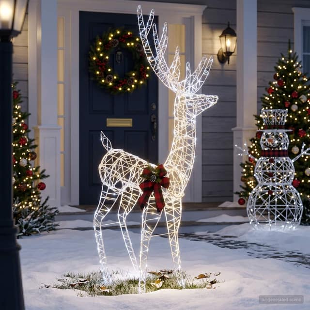 VidaXL 3D Γιορτινός Ρούντολφ LOVIISA 560 LED Ψυχρό λευκό