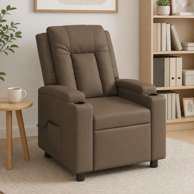 VidaXL Ανακλινόμενη Πολυθρόνα Μασάζ Γκρι 75 x 95 x 100 cm Ύφασμα