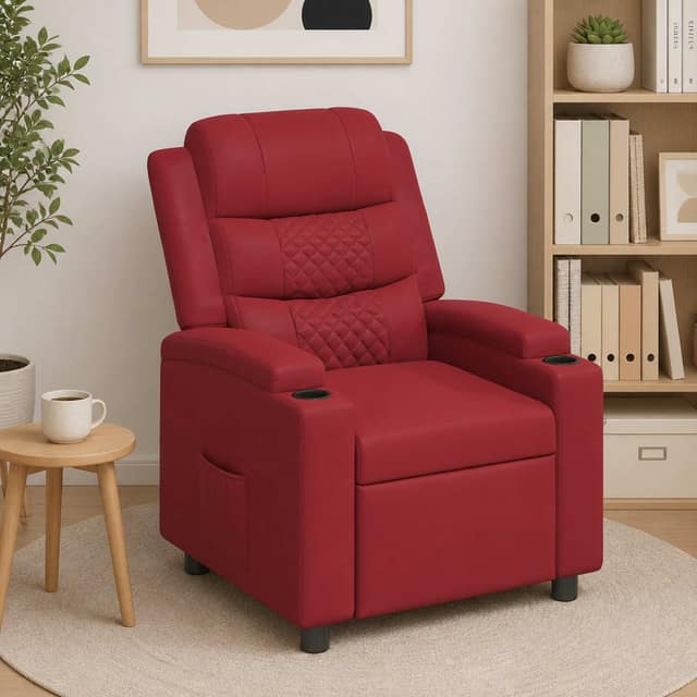VidaXL Ανακλινόμενη πολυθρόνα Κόκκινο 75 x 93 x 98 cm Ύφασμα