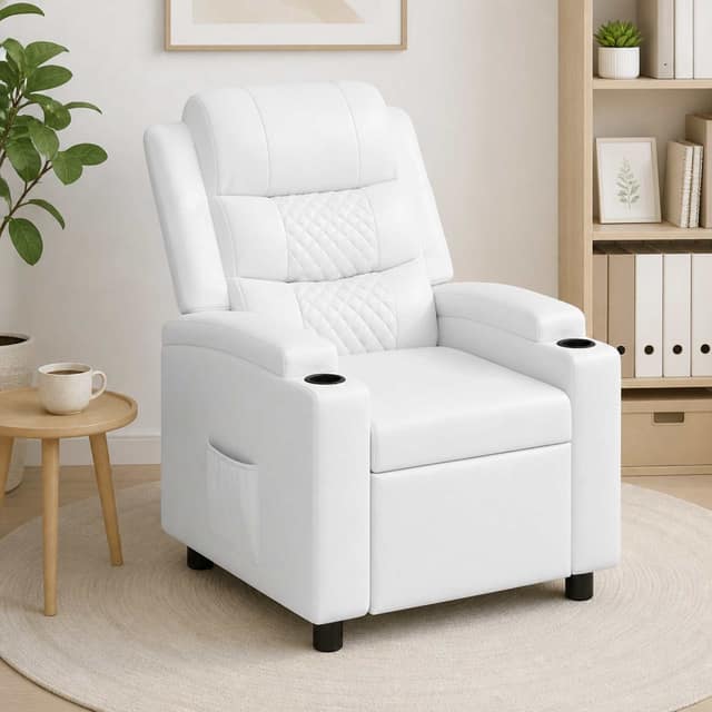 VidaXL Ανακλινόμενη πολυθρόνα Λευκό 75 x 93 x 98 cm Ύφασμα