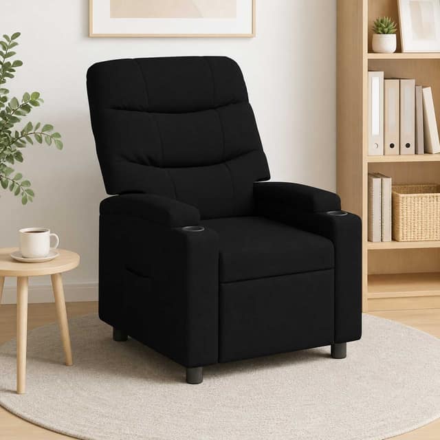 VidaXL Ανακλινόμενη πολυθρόνα Μαύρο 75 x 93 x 102 cm Ύφασμα