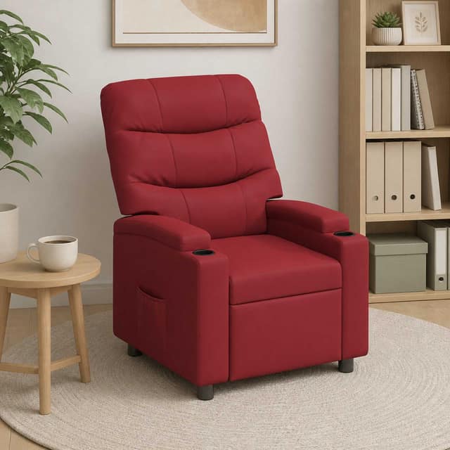 VidaXL Ανακλινόμενη πολυθρόνα Κόκκινο 75 x 93 x 102 cm Ύφασμα