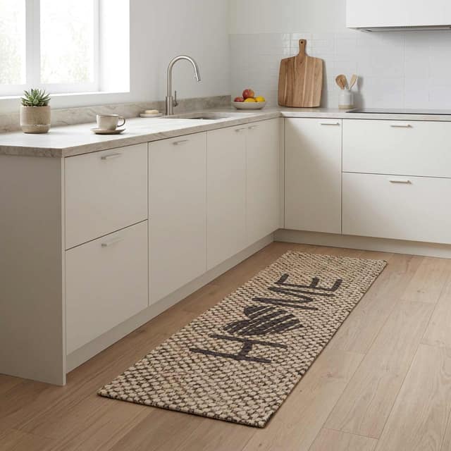 VidaXL Χαλί Κουζίνας Μπεζ σπίτι 180 x 60 cm 100% Πολυαμίδιο Πλένεται
