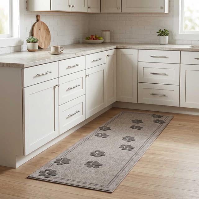 VidaXL Χαλί Κουζίνας Γκρι πατούσες 150 x 45 εκ 100% Πολυαμίδιο