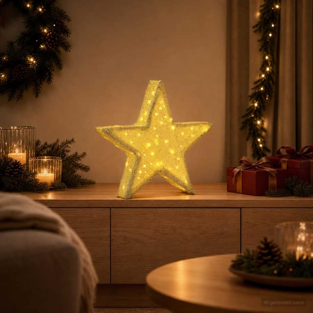 VidaXL Χριστουγεννιάτικο αστέρι 3D 50 LED Θερμό λευκό