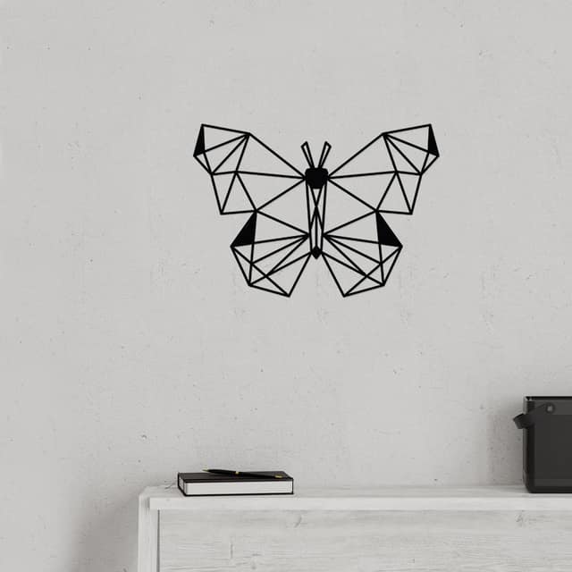 Διακοσμητικό τοίχου Butterfly Megapap μεταλλικό χρώμα μαύρο 50x2x35εκ.