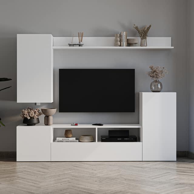 Σύνθεση τηλεόρασης Rodos Megapap χρώμα λευκό 210,2x36x90,4εκ.