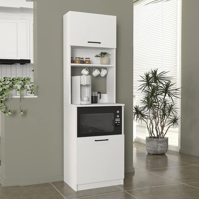 Έπιπλο κουζίνας Tuco 1 Megapap χρώμα λευκό 53,8x40x180εκ.