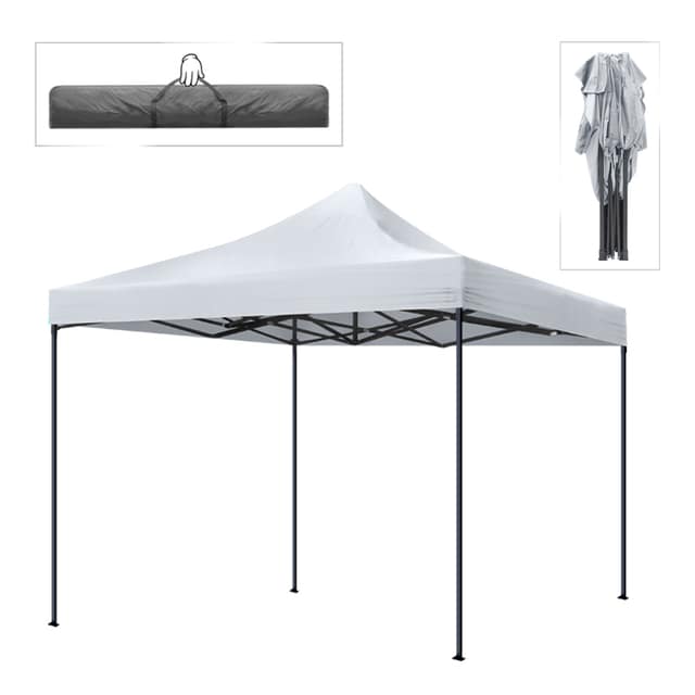 Κιόσκι - Gazebo Bari Megapap πτυσσόμενο μεταλλικός σκελετός - αδιάβροχο ύφασμα χρώμα λευκό 3x3x3,10m.