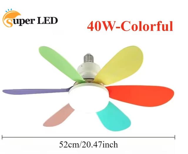 40W E27 Φωτιστικό Οροφής LED με Ανεμιστήρα και Τηλεχειριστήριο