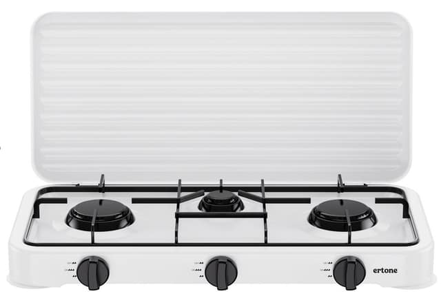ERTONE ERT-218AB Εστία Υγραερίου Λευκό με 3 Μάτια