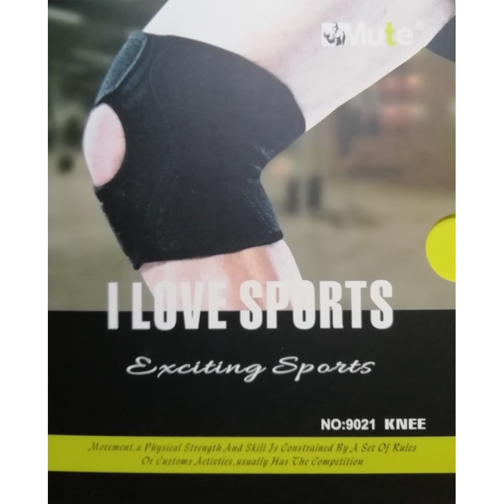 Mute I Love Sports 9021 Ελαστική Επιγονατίδα με Οπή σε Μαύρο χρώμα
