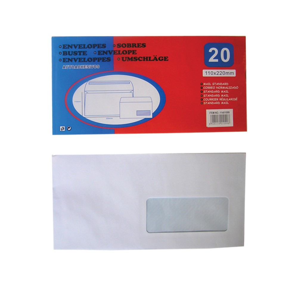 Σετ 20 αυτοκόλλητοι φάκελλοι αλληλογραφίας με παράθυρο [11401099]