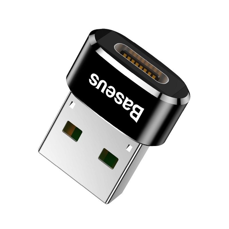 BASEUS CAAOTG-01 (6953156263536) | Προσαρμογέας Type-C female σε USB 2.0 male, 3A, μαύρος
